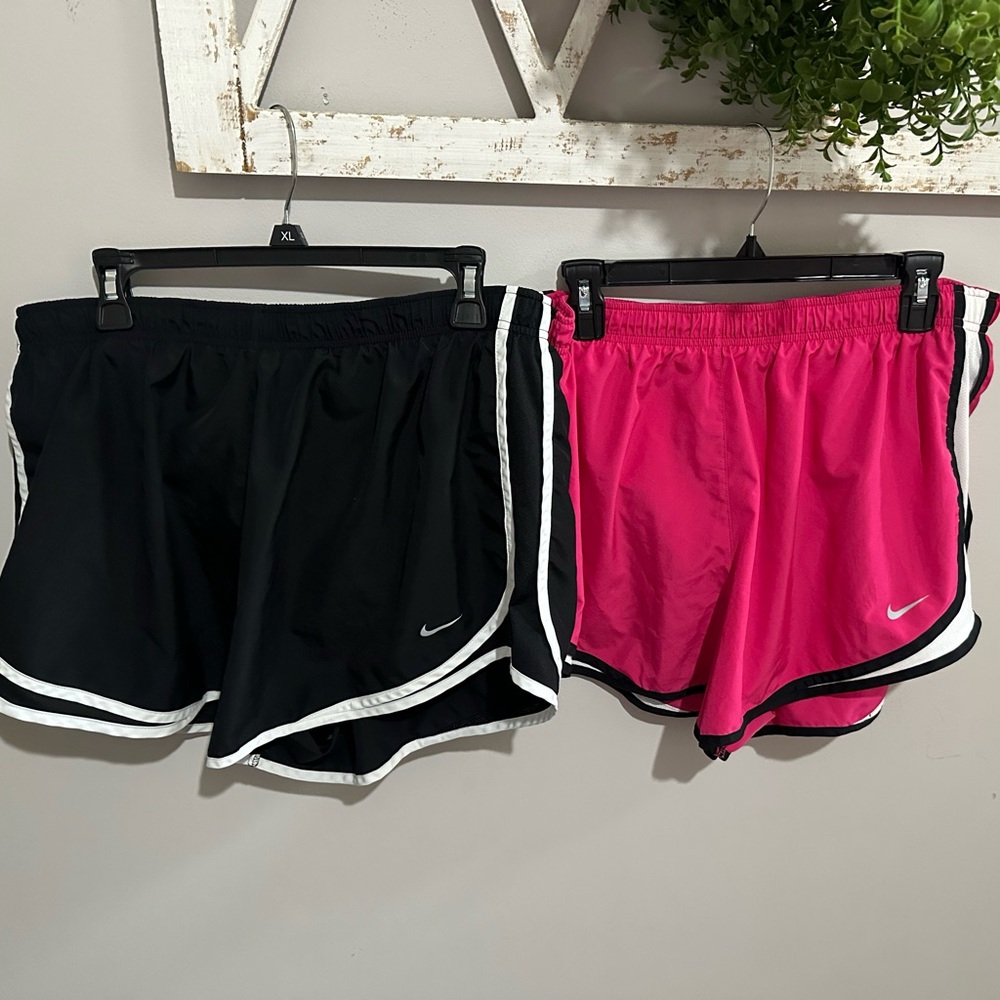 Nike Black and Pink Athletic Shorts Lightweight Design